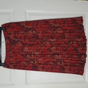 Alfred Dunner Vintage Pleated Paisley Skirt Size 10
